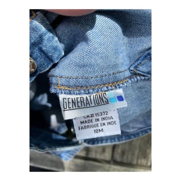 Generations Y2K Denim Carpenter Overalls Sz 18 Months - Picture 2 of 5